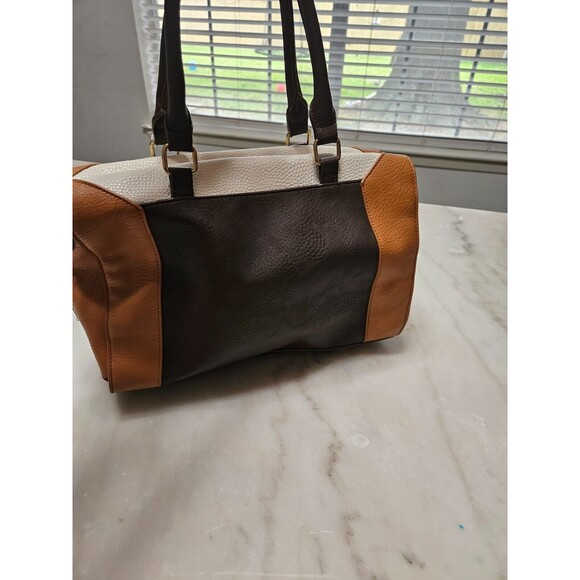 Woman's Handbag Brown/Tan, Zip Closure, Double Handles, Outer Pockets - Picture 2 of 9